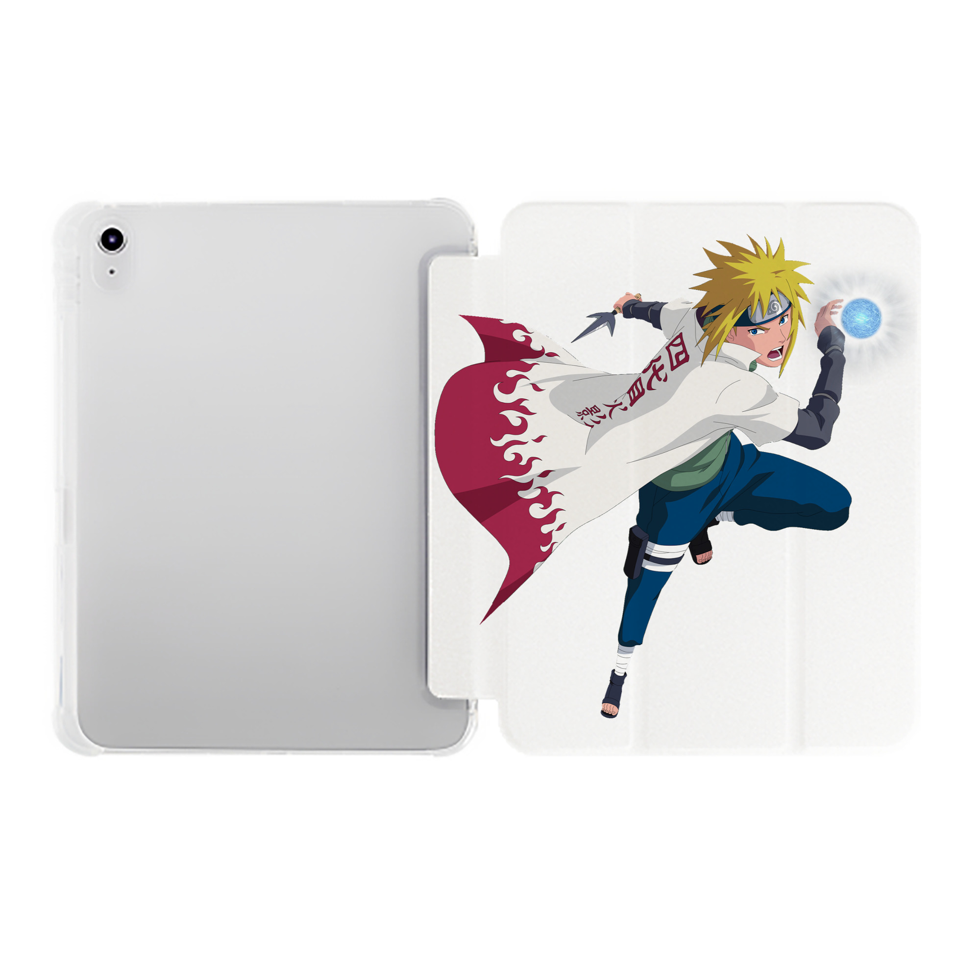 （画像用） NARUTO -ナルト- 波風 ミナト Namikaze Minato IPad ケース ペン収納付き 三つ折りスタンド PUレザー×シリコン 対応機種9.5/10.5/10.9インチ